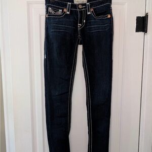 Big Star Women's Skinny Jeans in Dark Indigo with White Stitching